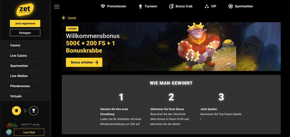 zet casino bewertung